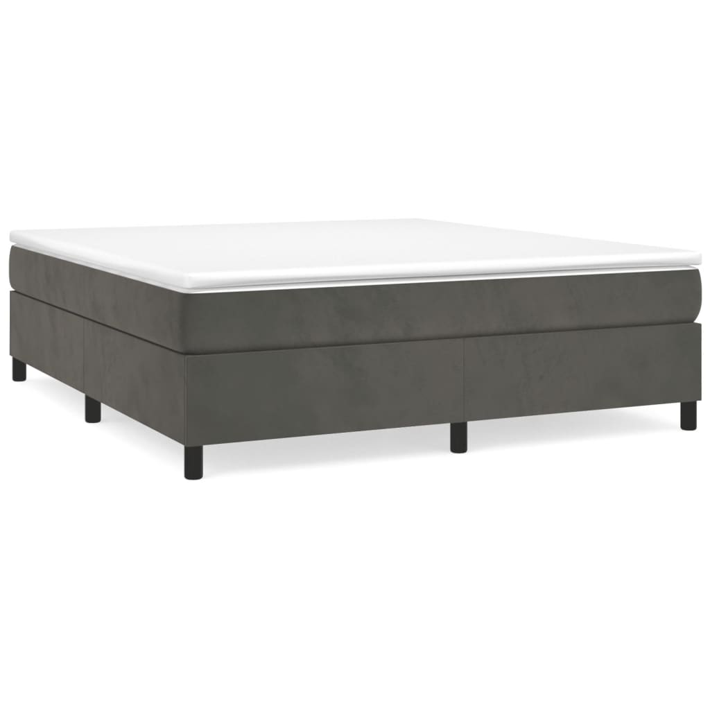 Boxspring sengeramme Mørkegrå 200x200 cm Fløjl