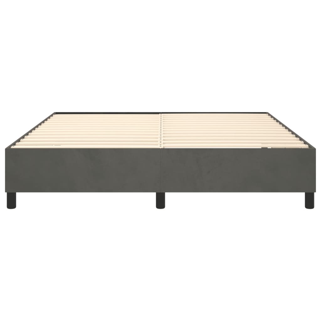 Boxspring sengeramme Mørkegrå 200x200 cm Fløjl
