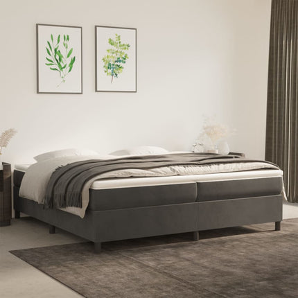 Boxspring sengeramme Mørkegrå 200x200 cm Fløjl