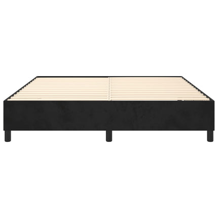 Boxspring sengeramme Sort 200x200 cm Fløjl