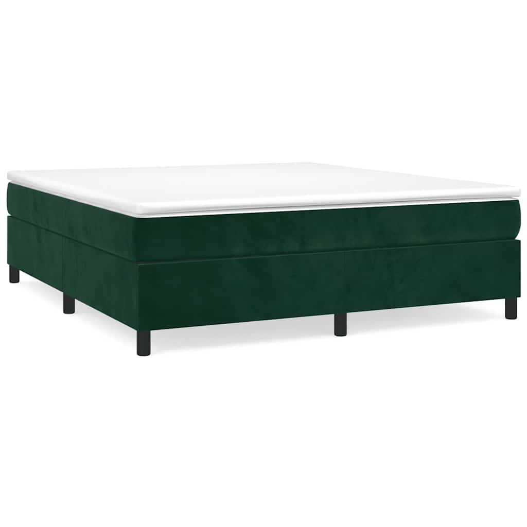 Boxspring sengeramme Mørkegrøn 200x200 cm Fløjl