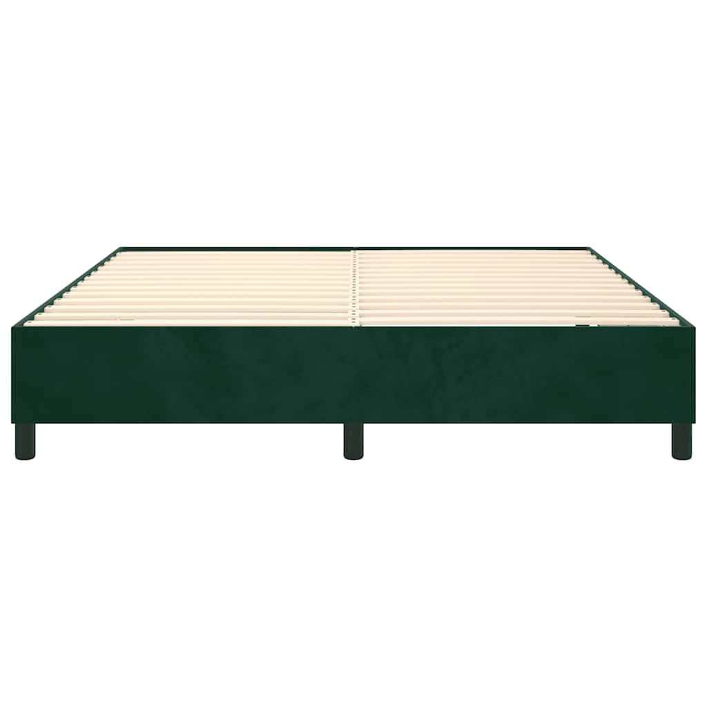 Boxspring sengeramme Mørkegrøn 200x200 cm Fløjl