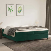 Boxspring sengeramme Mørkegrøn 200x200 cm Fløjl