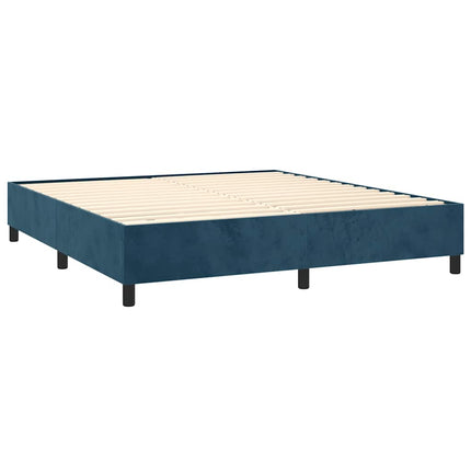 Boxspring sengeramme Mørkeblå 200x200 cm Fløjl