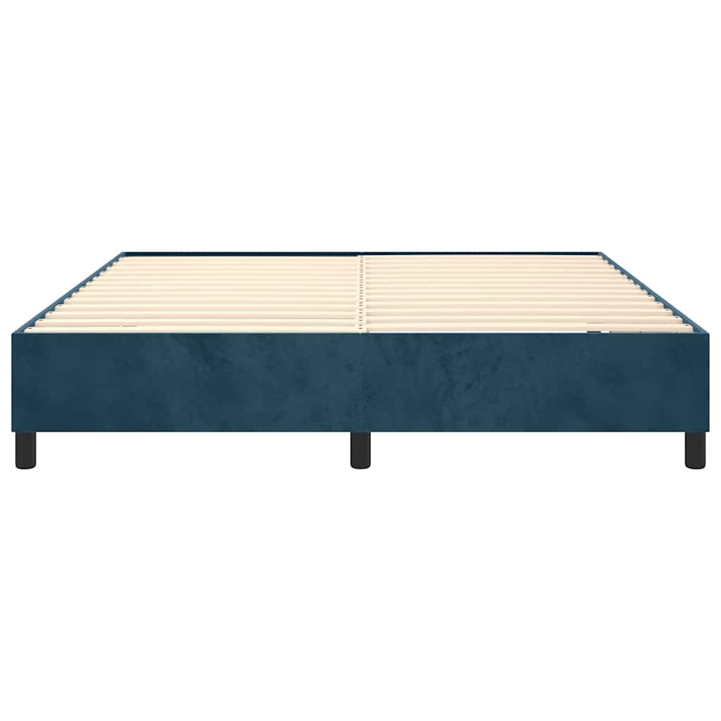 Boxspring sengeramme Mørkeblå 200x200 cm Fløjl