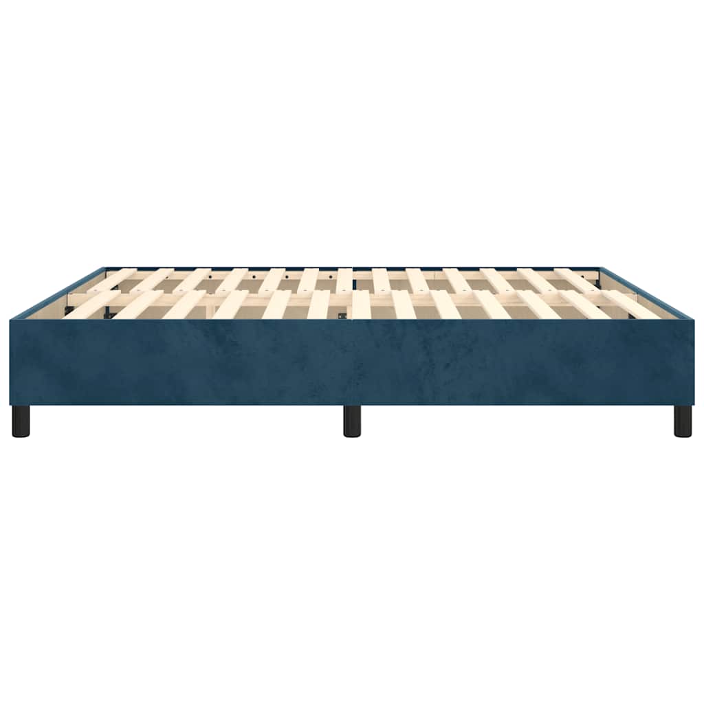 Boxspring sengeramme Mørkeblå 200x200 cm Fløjl