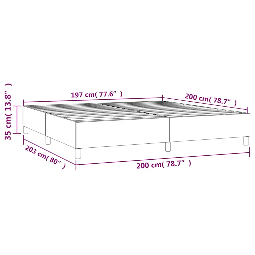 Boxspring sengeramme Mørkeblå 200x200 cm Fløjl