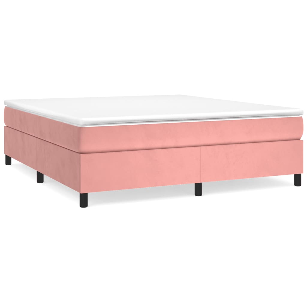 Boxspring sengeramme 200x200 cm fløjl pink