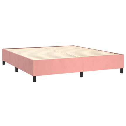 Boxspring sengeramme 200x200 cm fløjl pink