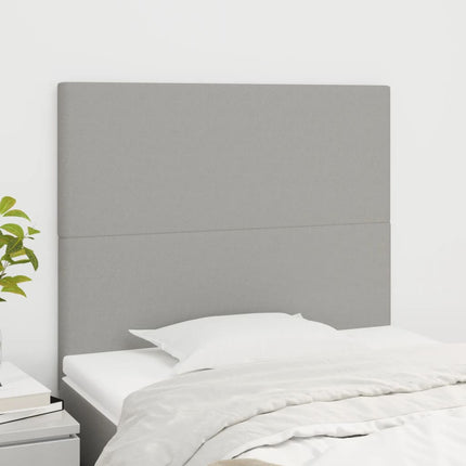 sengegavl lysegrå 80x5x118/128 cm stof