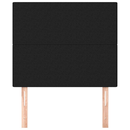 sengegavl sort 80x5x118/128 cm stof