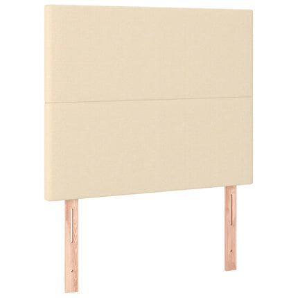 sengegavl cremefarvet 90x5x118/128 cm stof