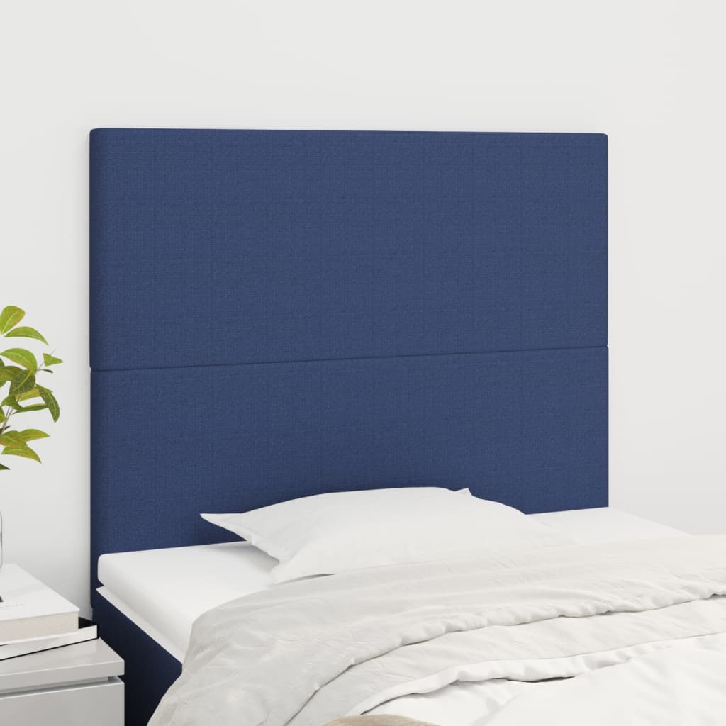 sengegavl blå 90x5x118/128 cm stof