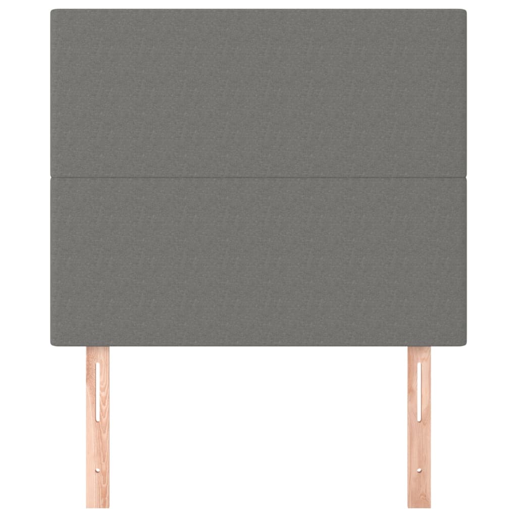 sengegavl mørkegrå 100x5x118/128 cm stof