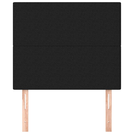 sengegavl sort 100x5x118/128 cm stof
