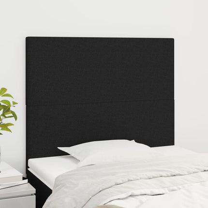 sengegavl sort 100x5x118/128 cm stof