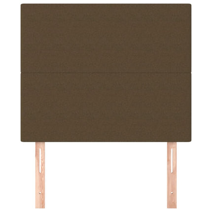 sengegavl mørkebrun 100x5x118/128 cm stof