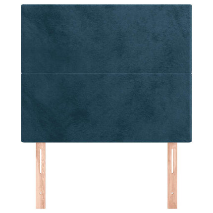 sengegavl mørkeblå 80x5x118/128 cm fløjl