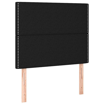 sengegavl sort 80x5x118/128 cm stof