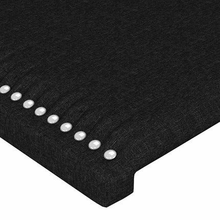 sengegavl sort 80x5x118/128 cm stof