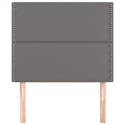 sengegavl grå 100x5x118/128 cm kunstlæder