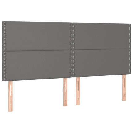 sengegavl grå 200x5x118/128 cm kunstlæder