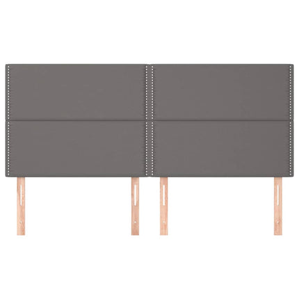 sengegavl grå 200x5x118/128 cm kunstlæder