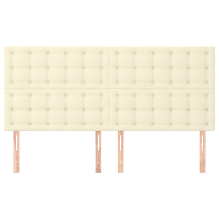 sengegavl cremefarvet 180x5x118/128 cm kunstlæder
