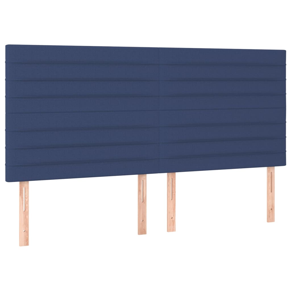 sengegavl blå 160x5x118/128 cm stof