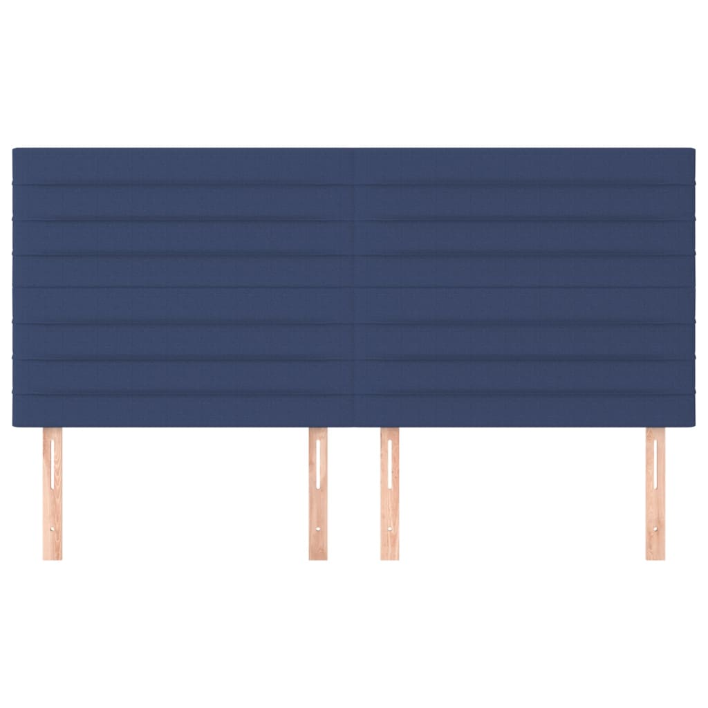 sengegavl blå 160x5x118/128 cm stof