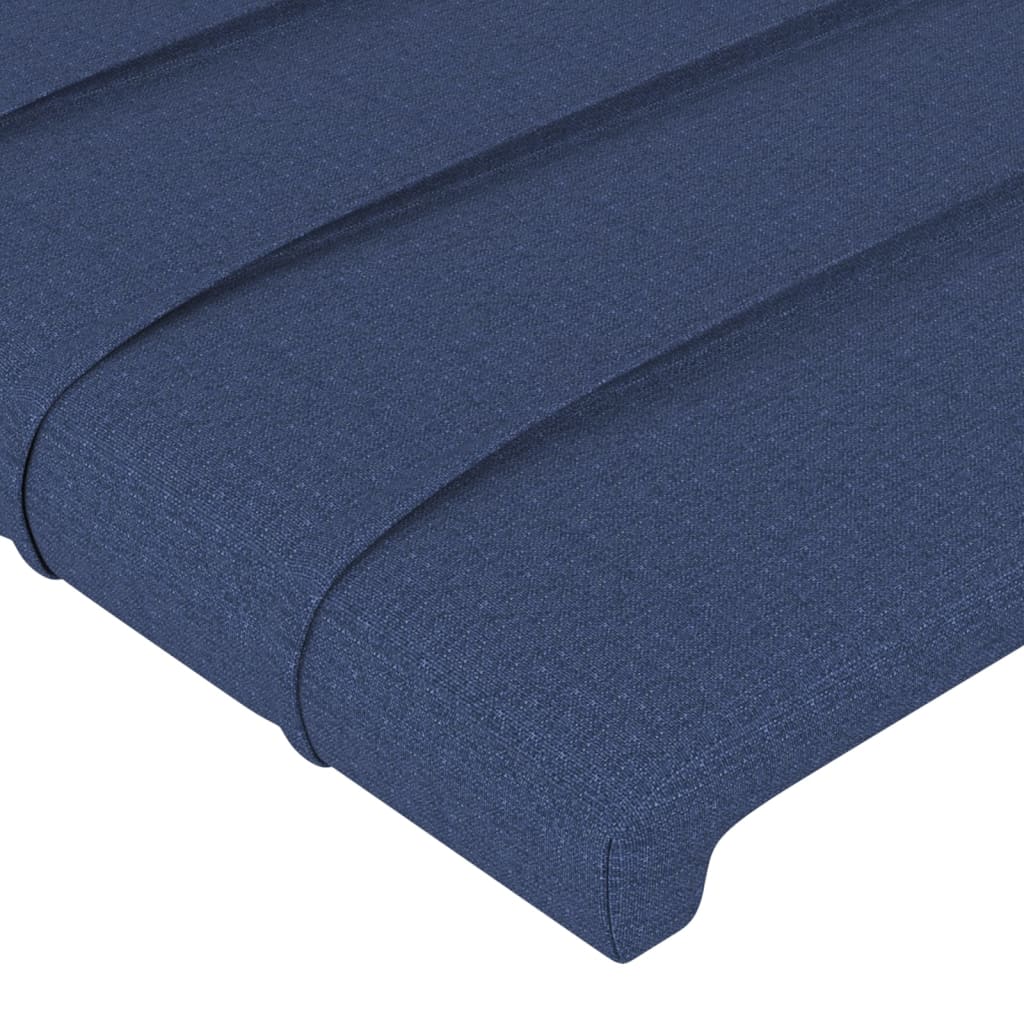 sengegavl blå 160x5x118/128 cm stof