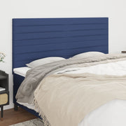 sengegavl blå 180x5x118/128 cm stof