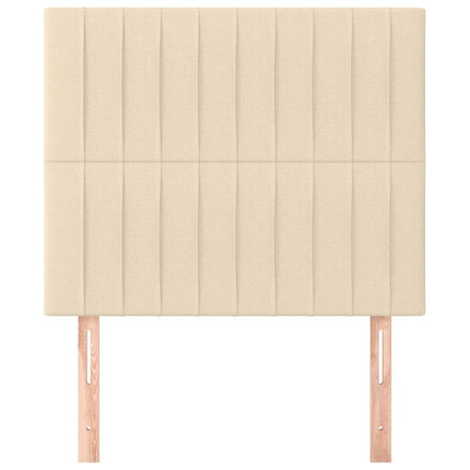 sengegavl cremefarvet 90x5x118/128 cm stof