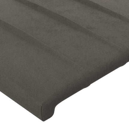 sengegavl mørkegrå 160x5x118/128 cm fløjl