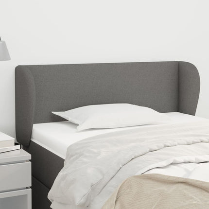 sengegavl med kanter 83x23x78/88 cm stof mørkegrå
