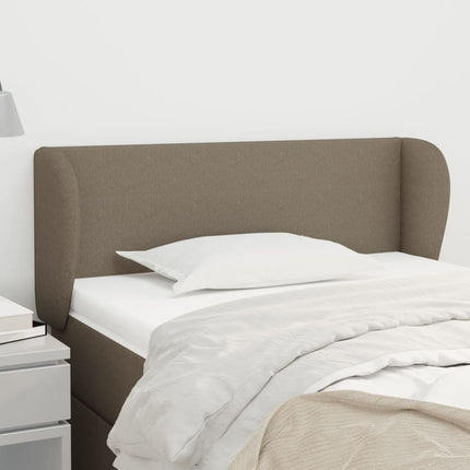 sengegavl med kanter 83x23x78/88 cm stof gråbrun
