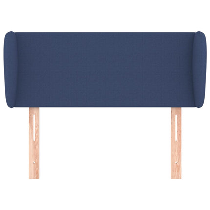 sengegavl med kanter 93x23x78/88 cm stof blå