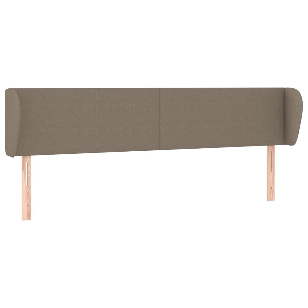 sengegavl med kanter 163x23x78/88 cm stof gråbrun