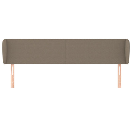 sengegavl med kanter 163x23x78/88 cm stof gråbrun