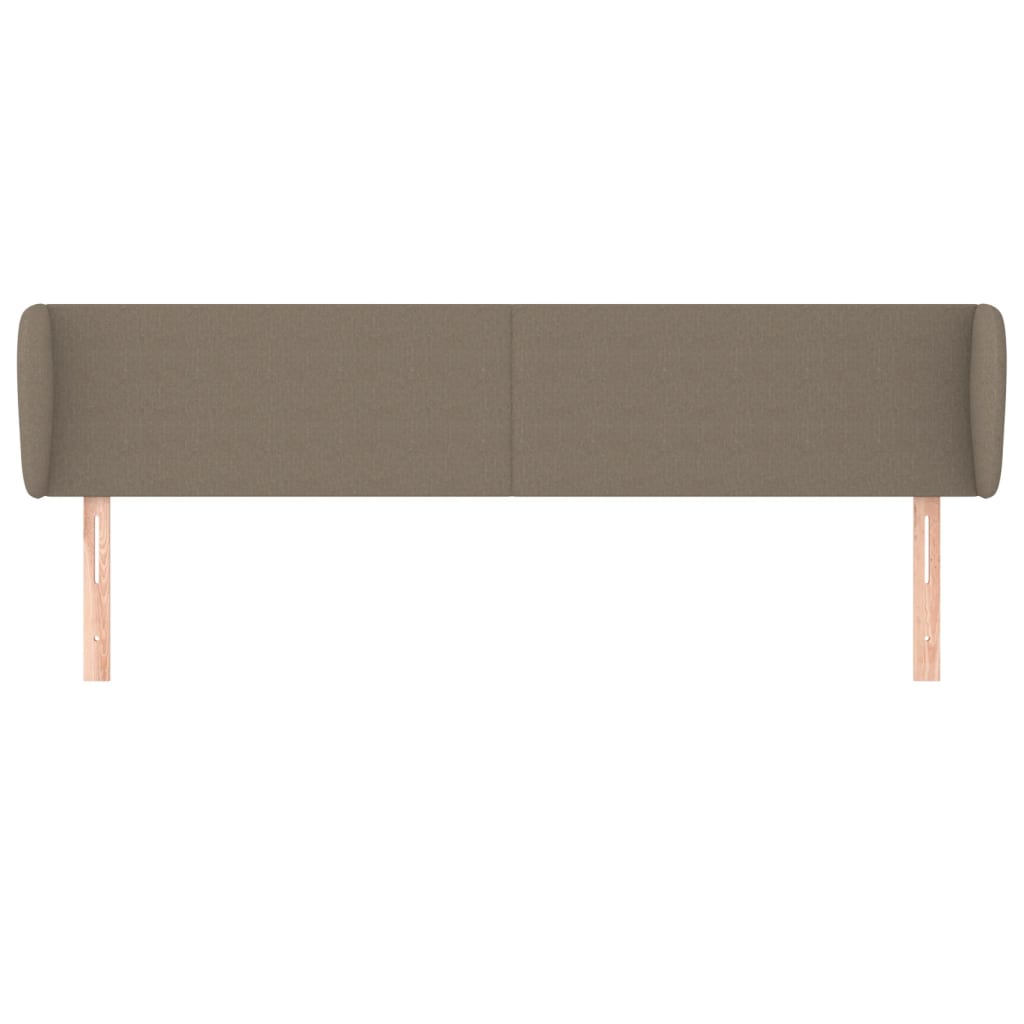 sengegavl med kanter 163x23x78/88 cm stof gråbrun