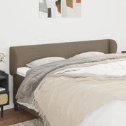 sengegavl med kanter 163x23x78/88 cm stof gråbrun