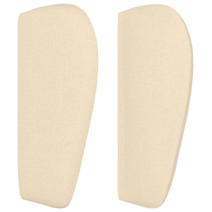 sengegavl med kanter 183x23x78/88 cm stof cremefarvet