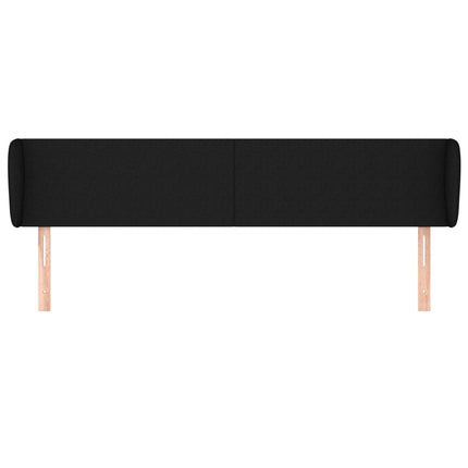 sengegavl med kanter 203x23x78/88 cm stof sort