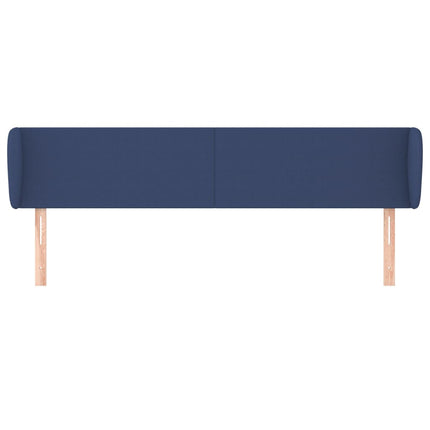 sengegavl med kanter 203x23x78/88 cm stof blå