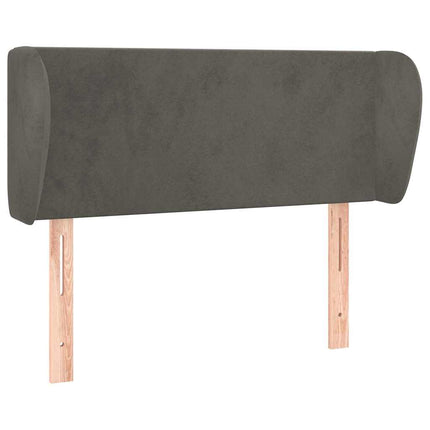 sengegavl med kanter 83x23x78/88 cm fløjl mørkegrå