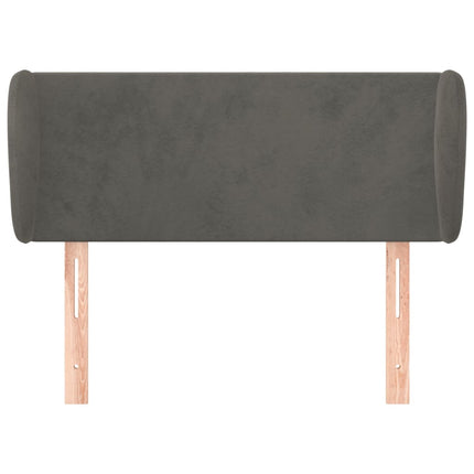 sengegavl med kanter 83x23x78/88 cm fløjl mørkegrå