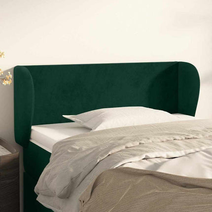 sengegavl med kanter 83x23x78/88 cm fløjl mørkegrøn