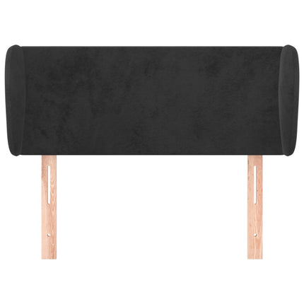 sengegavl med kanter 93x23x78/88 cm fløjl sort