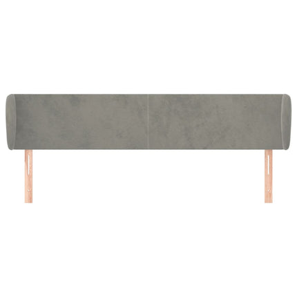 sengegavl med kanter 183x23x78/88cm fløjl lysegrå