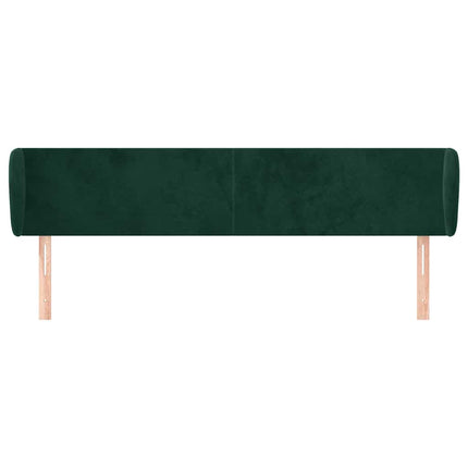sengegavl med kanter 183x23x78/88 cm fløjl mørkegrøn